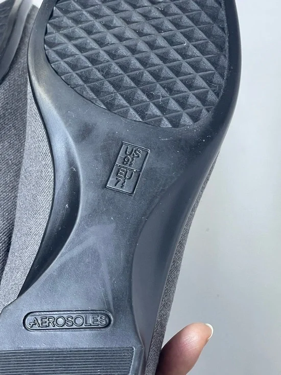 AEROSOLES Gray Slip-On Loafers with Metal Bar - Picture 8 of 10